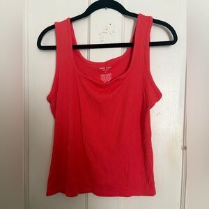 Women's Nine West Fitted Rib Square Neck
Tank Top Coral Treasure Large
